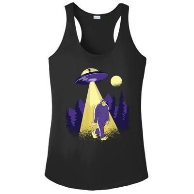 Aliens Kidnapping Bigfoot Ladies PosiCharge Competitor Racerback Tank