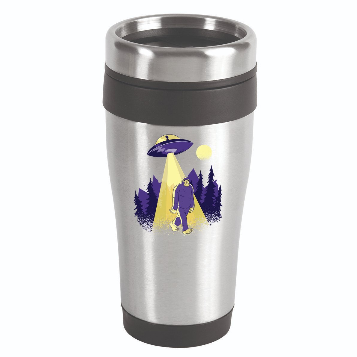 Aliens Kidnapping Bigfoot 16oz Travel Tumbler