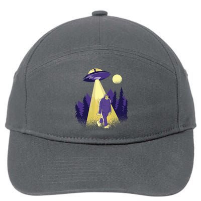 Aliens Kidnapping Bigfoot 7-Panel Snapback Hat