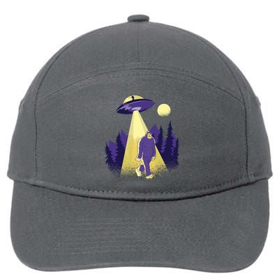 Aliens Kidnapping Bigfoot 7-Panel Snapback Hat