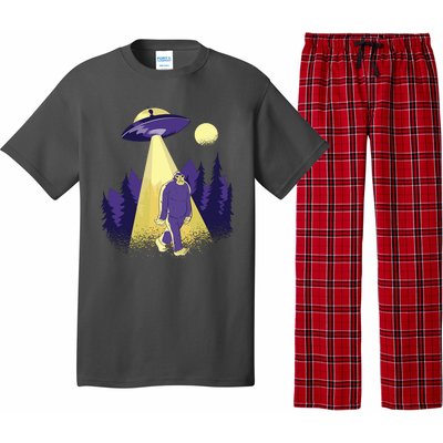 Aliens Kidnapping Bigfoot Pajama Set