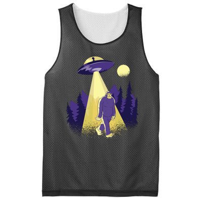 Aliens Kidnapping Bigfoot Mesh Reversible Basketball Jersey Tank