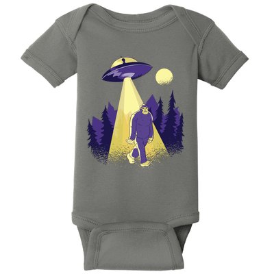 Aliens Kidnapping Bigfoot Baby Bodysuit