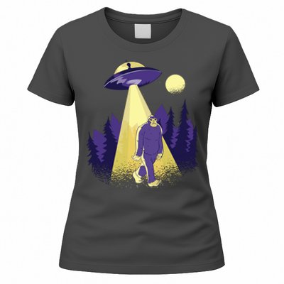 Aliens Kidnapping Bigfoot Women's T-Shirt