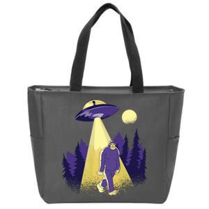 Aliens Kidnapping Bigfoot Zip Tote Bag