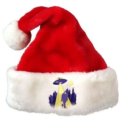 Aliens Kidnapping Bigfoot Premium Christmas Santa Hat