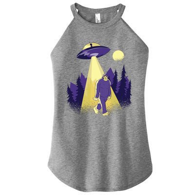 Aliens Kidnapping Bigfoot Women's Perfect Tri Rocker Tank