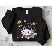 Axolotl Kawaii Cute Axolotls Astronaut Planets Space Sweatshirt