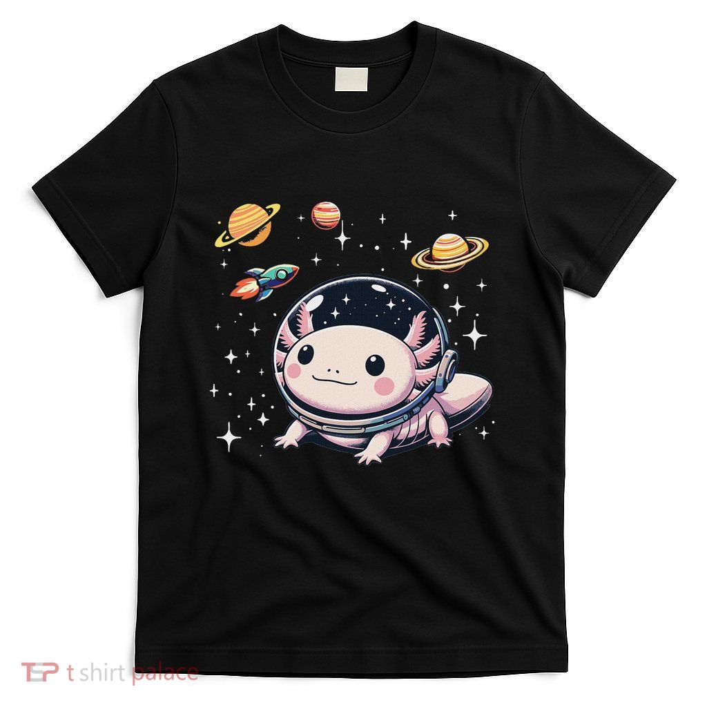 Axolotl Kawaii Cute Axolotls Astronaut Planets Space T-Shirt