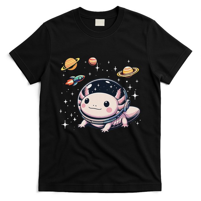 Axolotl Kawaii Cute Axolotls Astronaut Planets Space T-Shirt