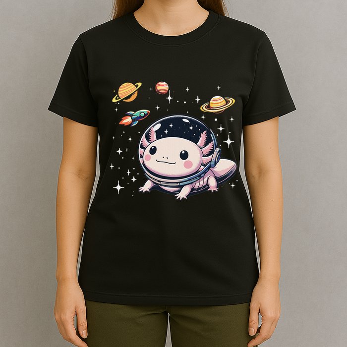 Axolotl Kawaii Cute Axolotls Astronaut Planets Space T-Shirt