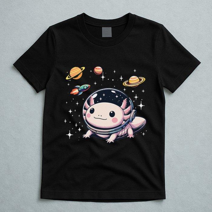 Axolotl Kawaii Cute Axolotls Astronaut Planets Space T-Shirt