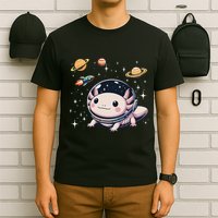 Axolotl Kawaii Cute Axolotls Astronaut Planets Space T-Shirt