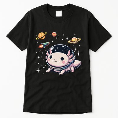 Axolotl Kawaii Cute Axolotls Astronaut Planets Space Tall T-Shirt