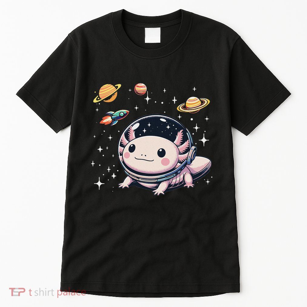 Axolotl Kawaii Cute Axolotls Astronaut Planets Space Tall T-Shirt