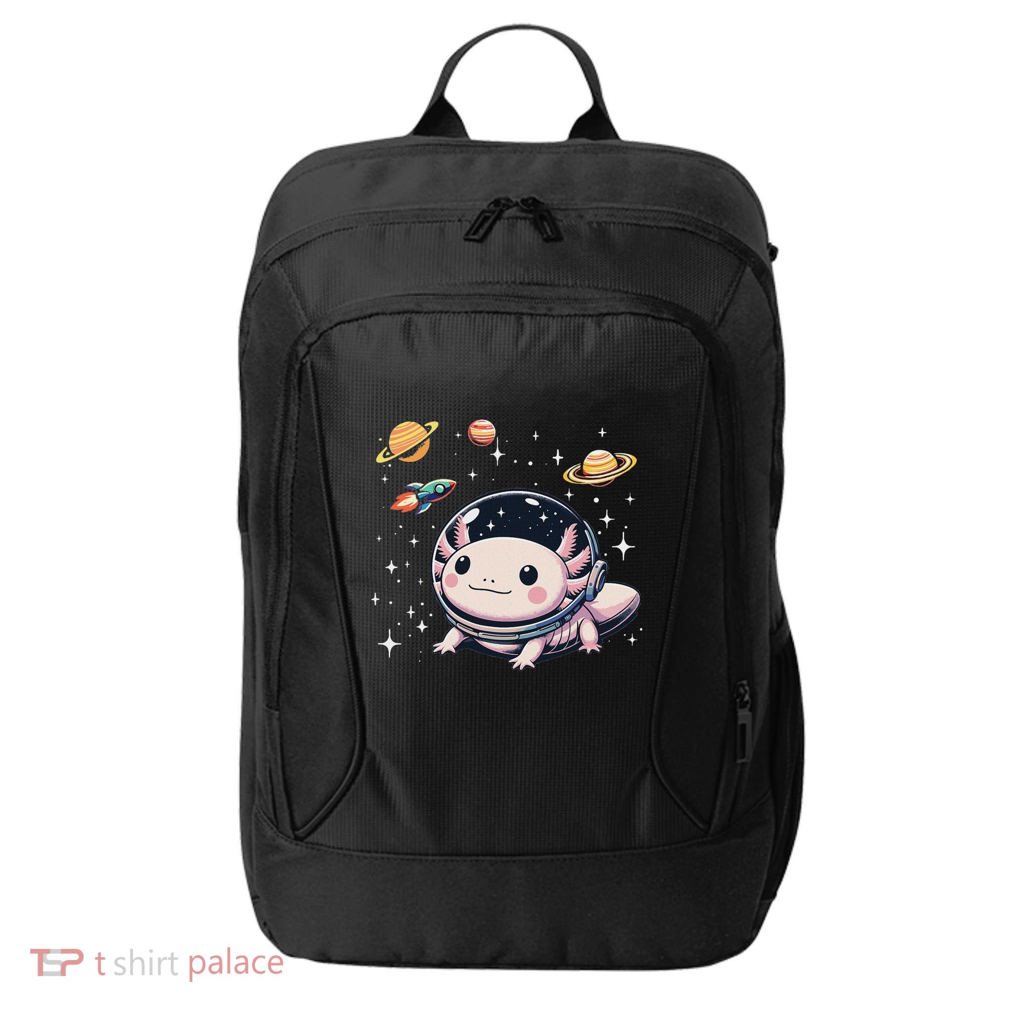 Axolotl Kawaii Cute Axolotls Astronaut Planets Space City Backpack