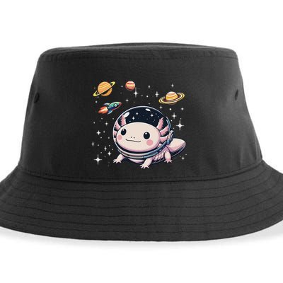 Axolotl Kawaii Cute Axolotls Astronaut Planets Space Sustainable Bucket Hat