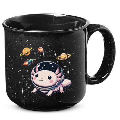 Axolotl Kawaii Cute Axolotls Astronaut Planets Space 15oz Campfire Ceramic Mug