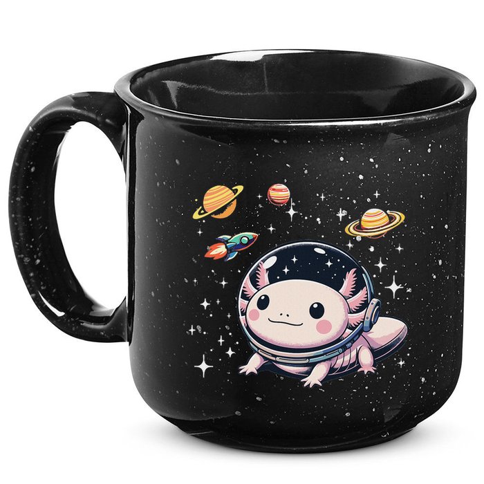Axolotl Kawaii Cute Axolotls Astronaut Planets Space 15oz Campfire Ceramic Mug