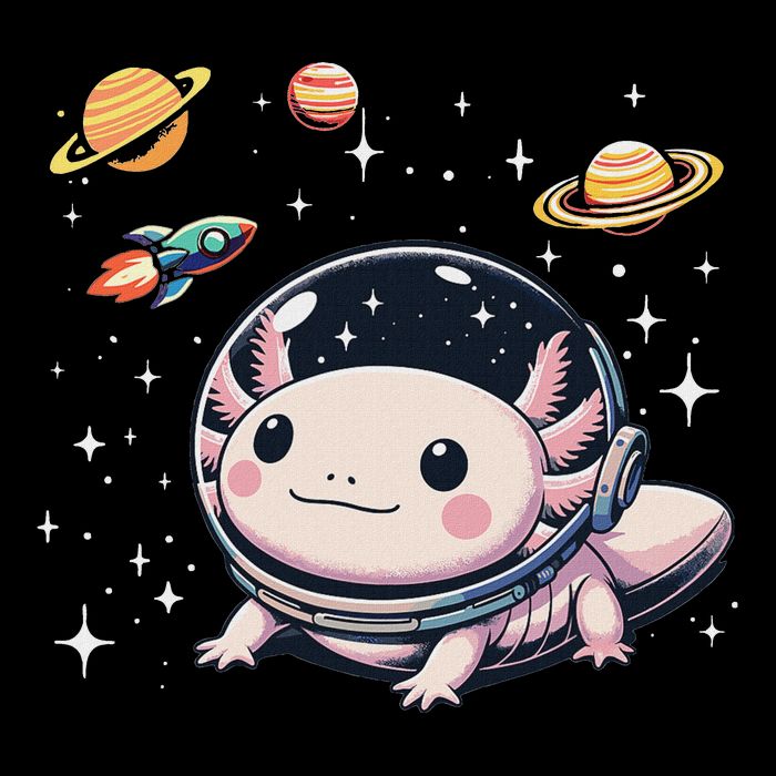 Axolotl Kawaii Cute Axolotls Astronaut Planets Space 16 in Basic Backpack