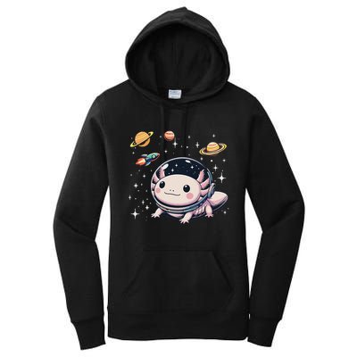 Axolotl Kawaii Cute Axolotls Astronaut Planets Space Women's Pullover Hoodie