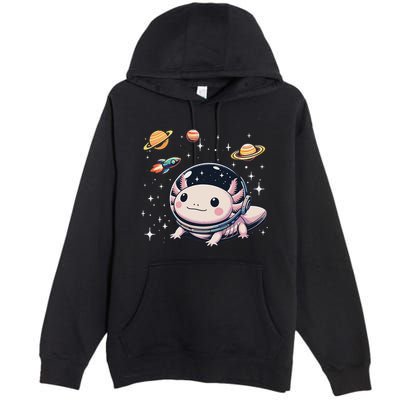 Axolotl Kawaii Cute Axolotls Astronaut Planets Space Premium Pullover Hoodie