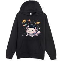 Axolotl Kawaii Cute Axolotls Astronaut Planets Space Premium Pullover Hoodie
