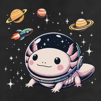 Axolotl Kawaii Cute Axolotls Astronaut Planets Space Premium Pullover Hoodie