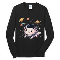 Axolotl Kawaii Cute Axolotls Astronaut Planets Space Tall Long Sleeve T-Shirt
