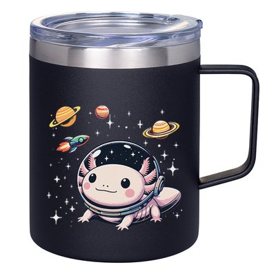 Axolotl Kawaii Cute Axolotls Astronaut Planets Space 12oz Stainless Steel Coffee Mug