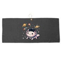 Axolotl Kawaii Cute Axolotls Astronaut Planets Space Large Microfiber Waffle Golf Towel