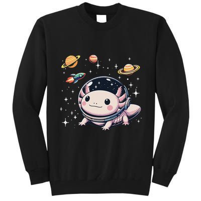 Axolotl Kawaii Cute Axolotls Astronaut Planets Space Tall Sweatshirt