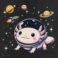 Axolotl Kawaii Cute Axolotls Astronaut Planets Space 25L Jumbo Tote