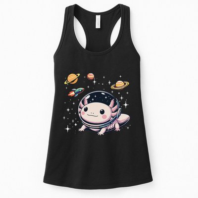 Axolotl Kawaii Cute Axolotls Astronaut Planets Space Womens Tank Top