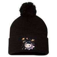 Axolotl Kawaii Cute Axolotls Astronaut Planets Space Pom Pom 12in Knit Beanie