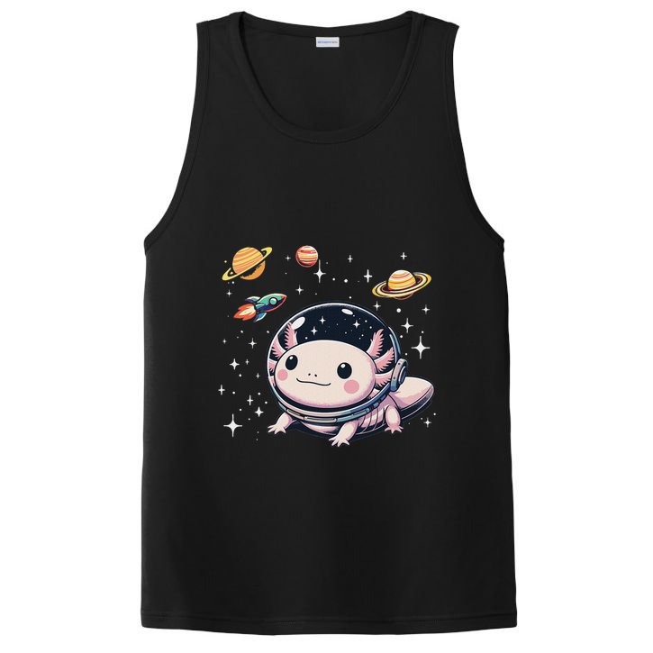 Axolotl Kawaii Cute Axolotls Astronaut Planets Space PosiCharge Competitor Tank