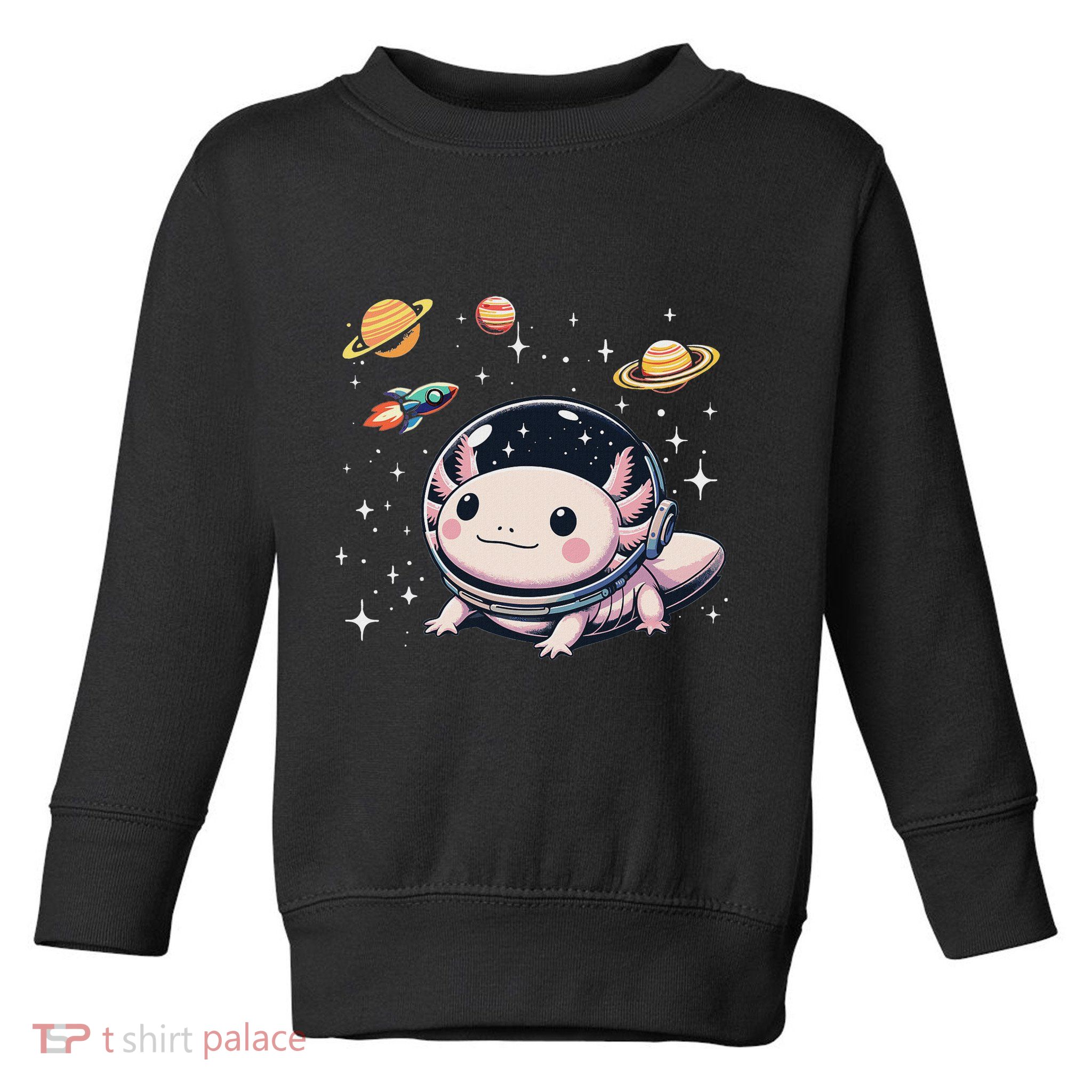 Axolotl Kawaii Cute Axolotls Astronaut Planets Space Toddler Sweatshirt