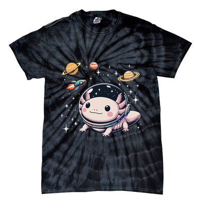 Axolotl Kawaii Cute Axolotls Astronaut Planets Space Tie-Dye T-Shirt