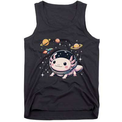 Axolotl Kawaii Cute Axolotls Astronaut Planets Space Tank Top