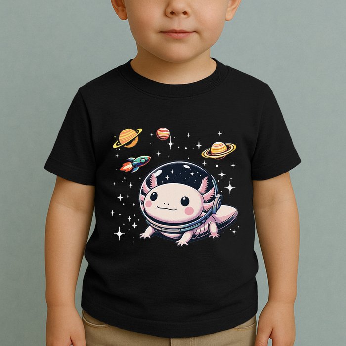Axolotl Kawaii Cute Axolotls Astronaut Planets Space Toddler T-Shirt
