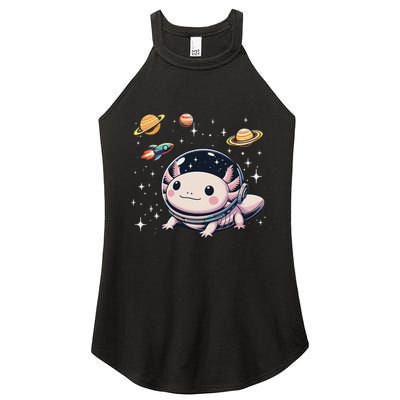 Axolotl Kawaii Cute Axolotls Astronaut Planets Space Women's Perfect Tri Rocker Tank