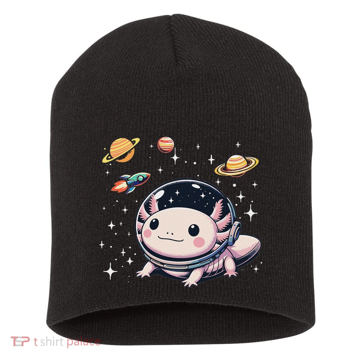 Axolotl Kawaii Cute Axolotls Astronaut Planets Space Short Acrylic Beanie