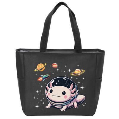 Axolotl Kawaii Cute Axolotls Astronaut Planets Space Zip Tote Bag