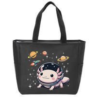 Axolotl Kawaii Cute Axolotls Astronaut Planets Space Zip Tote Bag