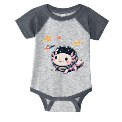 Axolotl Kawaii Cute Axolotls Astronaut Planets Space Infant Baby Jersey Bodysuit
