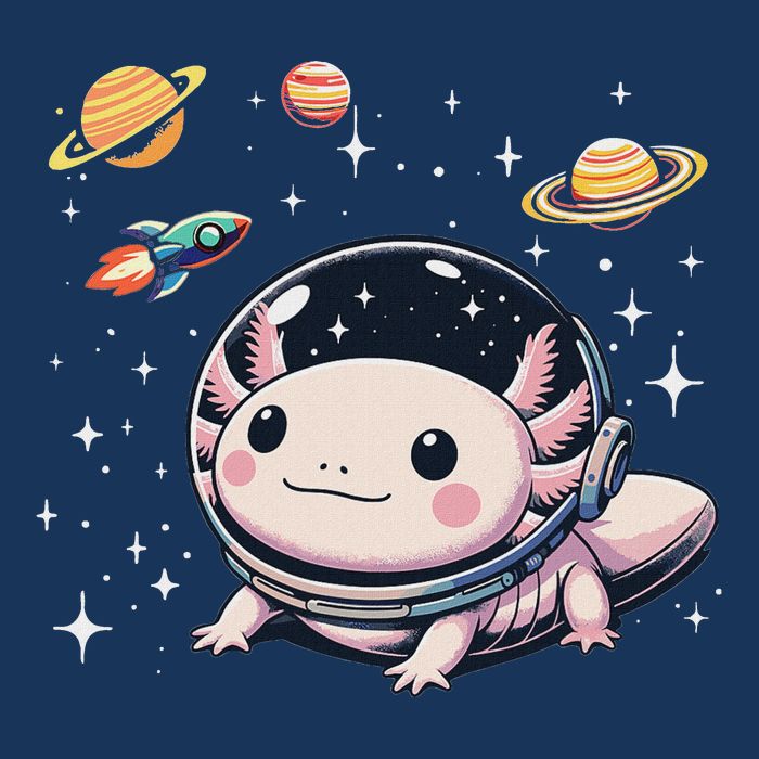 Axolotl Kawaii Cute Axolotls Astronaut Planets Space Infant Baby Jersey Bodysuit