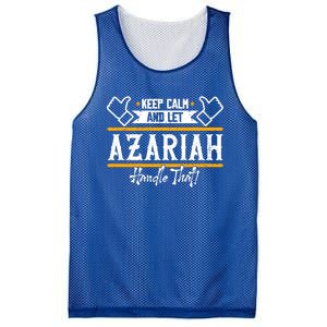 Azariah Keep Calm And Let Azariah Handle That Gift Mesh Reversible Basketball Jersey Tank