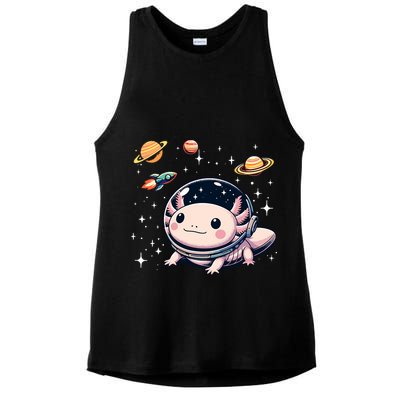 Axolotl Kawaii Cute Axolotls Astronaut Planets Space Ladies PosiCharge Tri-Blend Wicking Tank