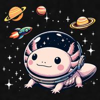 Axolotl Kawaii Cute Axolotls Astronaut Planets Space Ladies PosiCharge Tri-Blend Wicking Tank