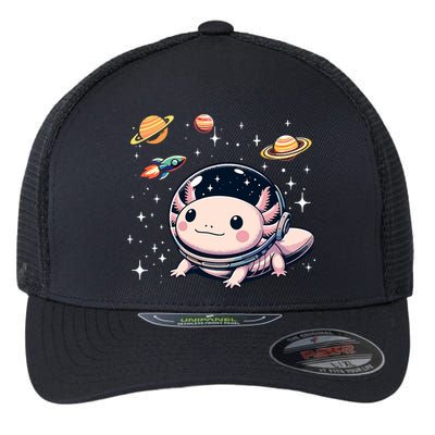 Axolotl Kawaii Cute Axolotls Astronaut Planets Space Flexfit Unipanel Trucker Cap